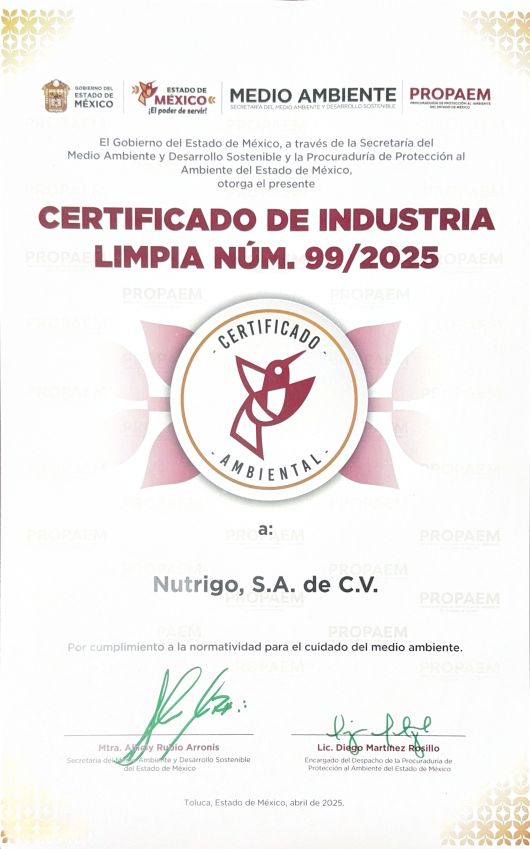 Certificado de Industria Limpia 2025